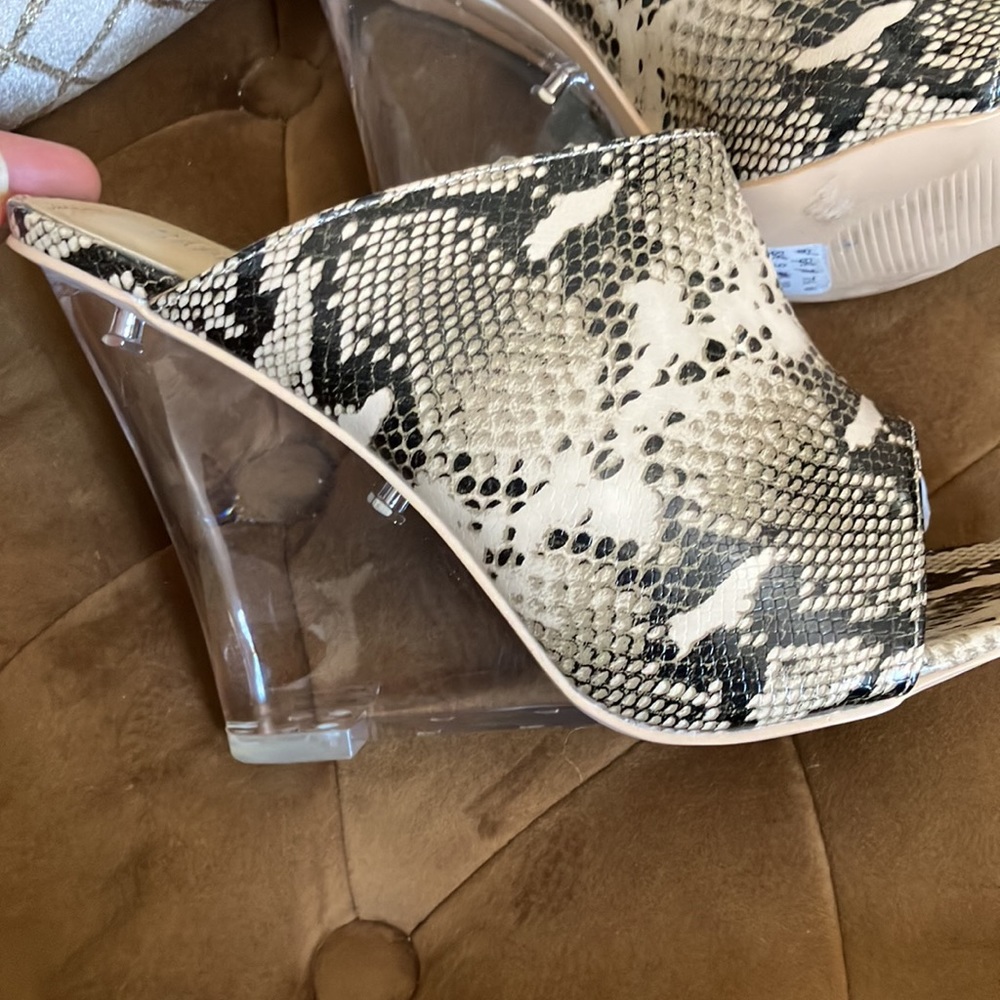 - Multi Snake Slip On 4.5" High Heel Clear Wedge - Picture 4 of 9